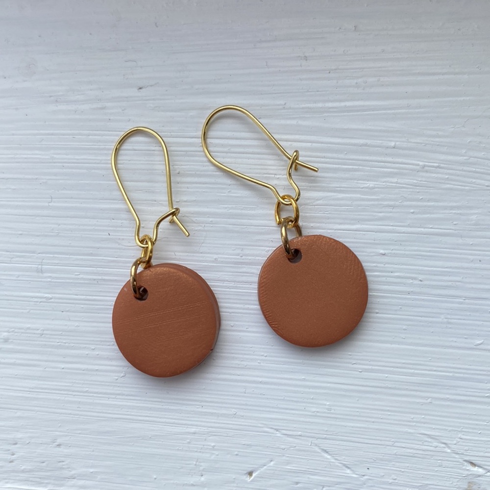 NWT Handmade Round Brown Earrings